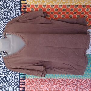 AERIE Boyfriend Distressed Oversized Tshirt XXL Chocolate Brown